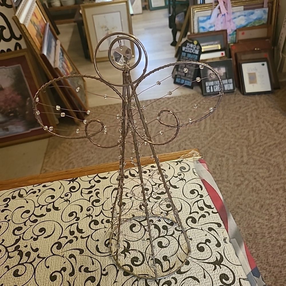 Wire Beaded Angel Tree Topper - Picture 5 of 7